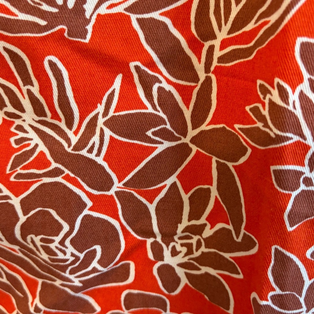 Kate Spade Saturday Orange Floral Cotton Linen Cutout Back Pocket Dress Size 2 - Picture 4 of 8